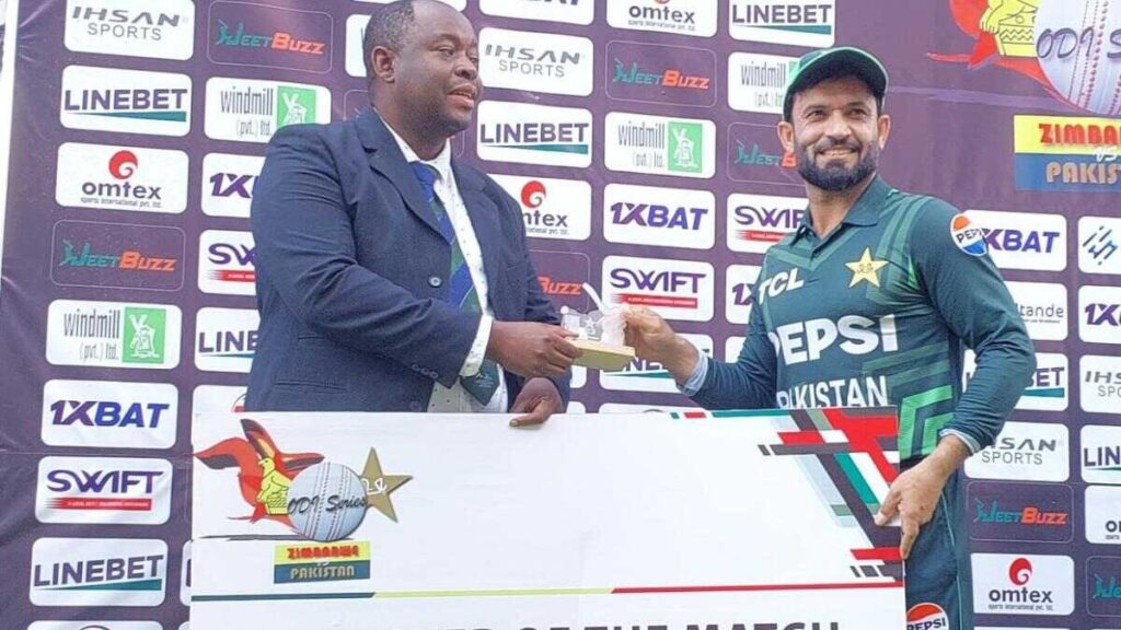 Kamran Ghulam was adjudged as the Player of the Match in the 3rd ODI against Zimbabwe for his 103 runs.